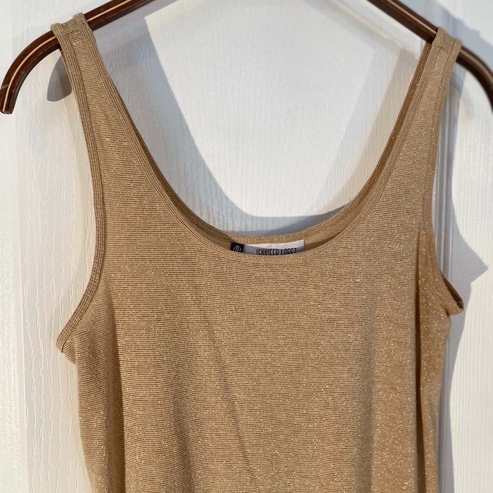 Gold Shimmer Tank by Jennifer Lopez